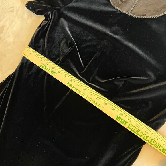 VTG Talbots Dress Womens 14 Black Velvet Maxi Fairy Grunge Goth Vamp Y2K READ - Picture 12 of 15